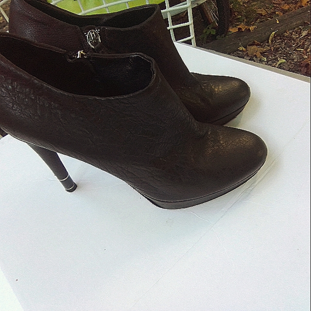Christian Dior Black Leather Platform Stiletto Bootie Women's | 9.5 | EUC